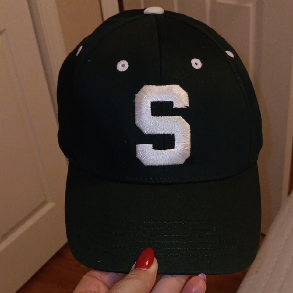 Michigan State Green Baseball Cap with White 'S'